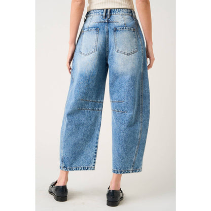 Patchwork Barrel Jean