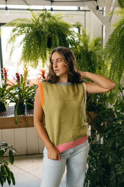 Color Block Sweater Vest