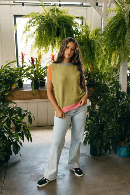 Color Block Sweater Vest