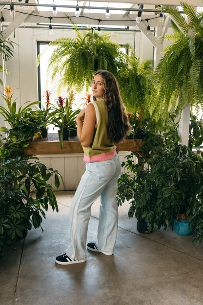 Color Block Sweater Vest
