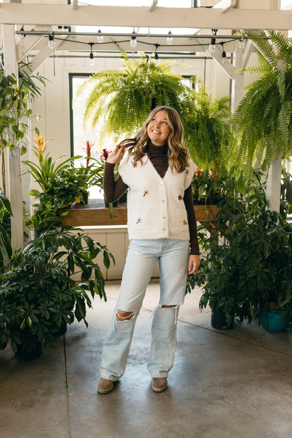 Floral Embroidered Vest