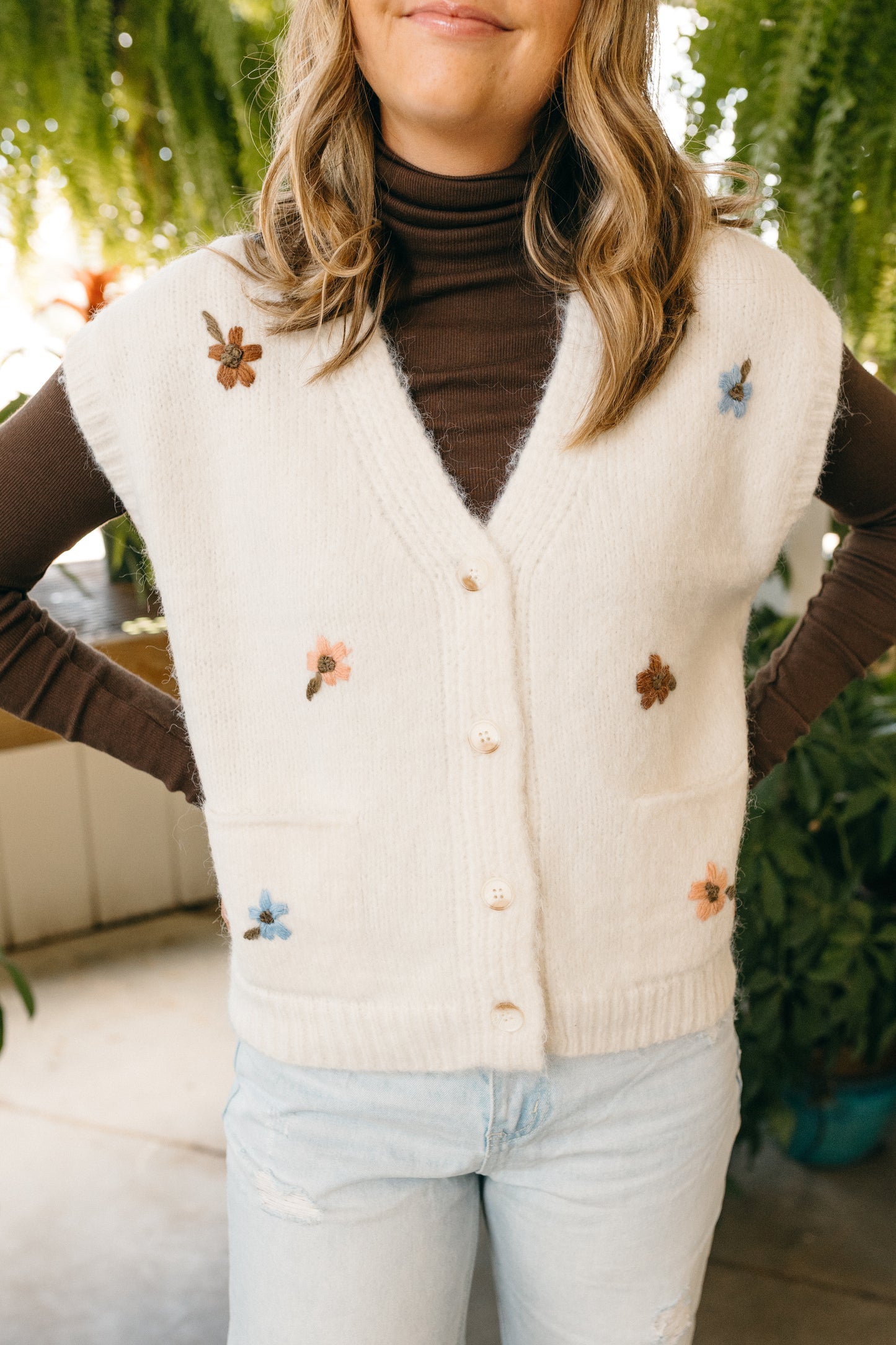 Floral Embroidered Vest
