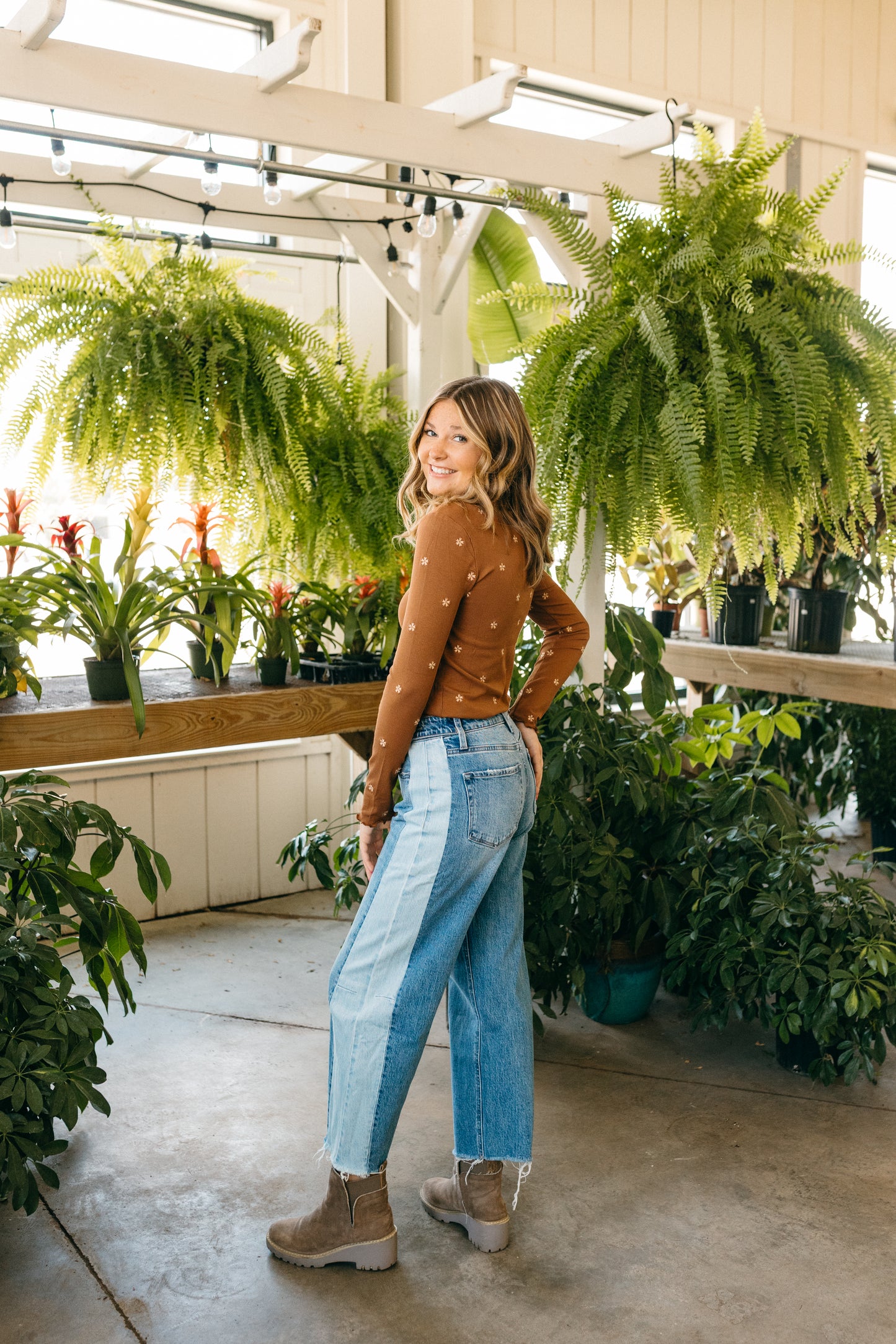 Two Tone Barrel Jean