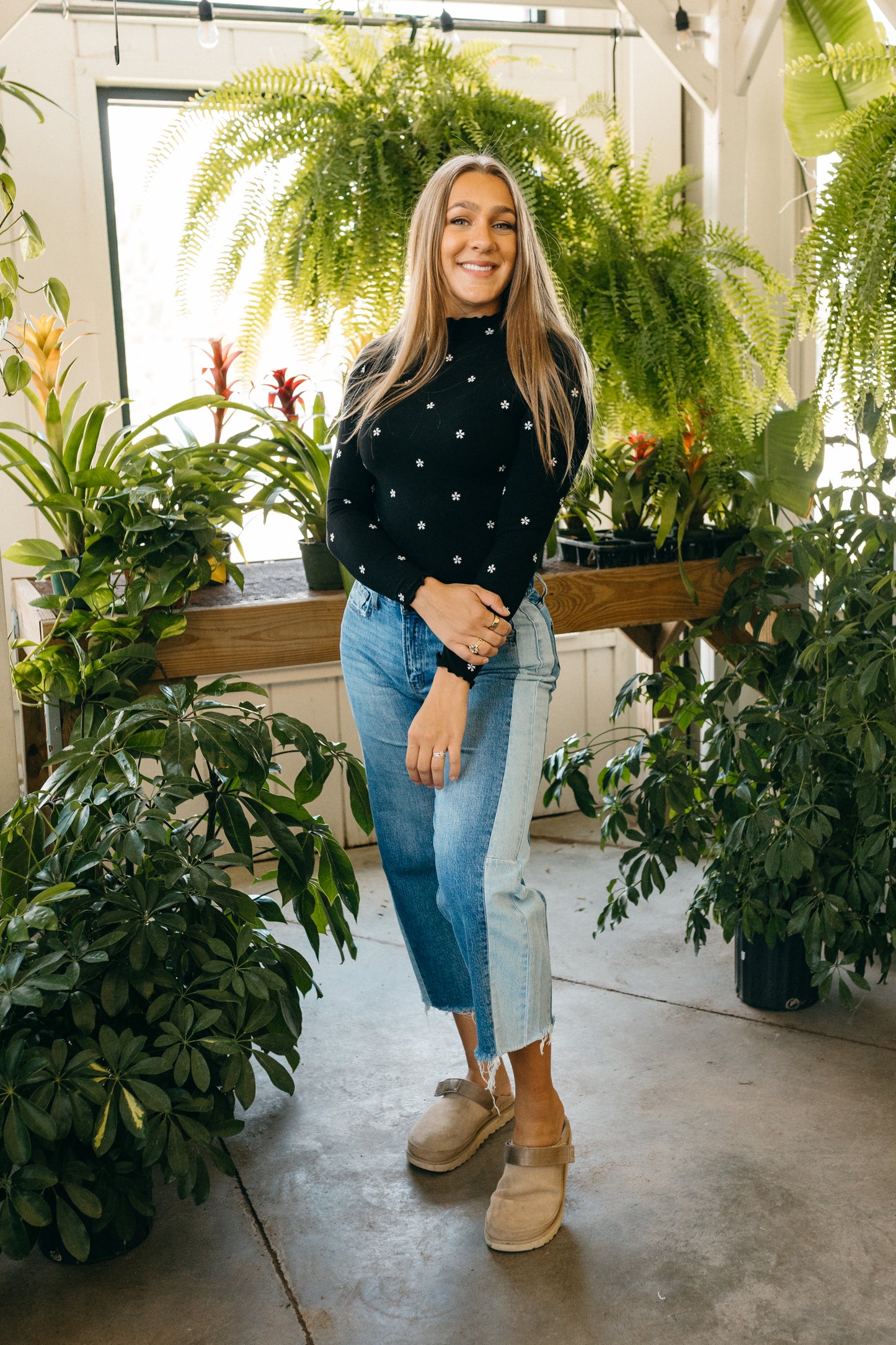 Two Tone Barrel Jean