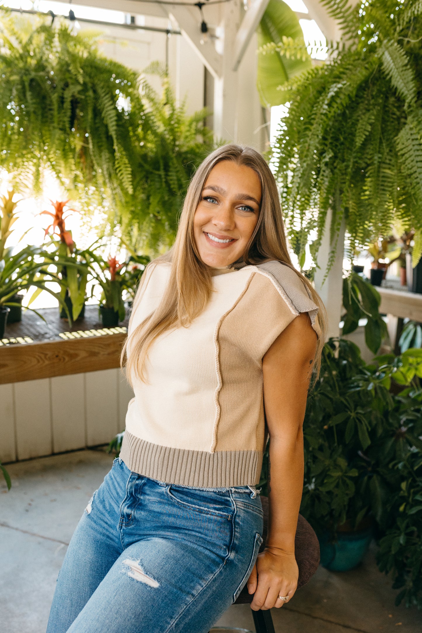 Color Block Sweater Vest