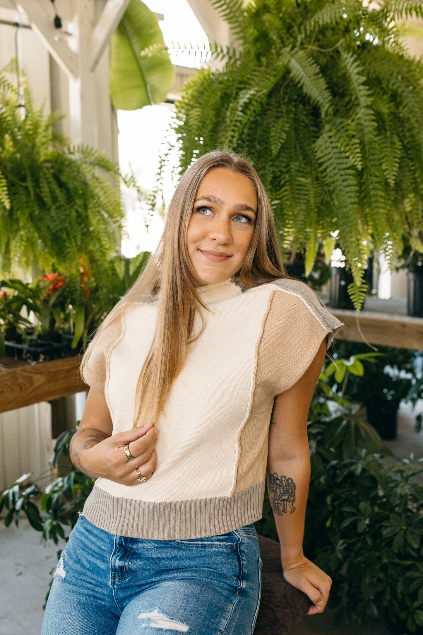 Color Block Sweater Vest