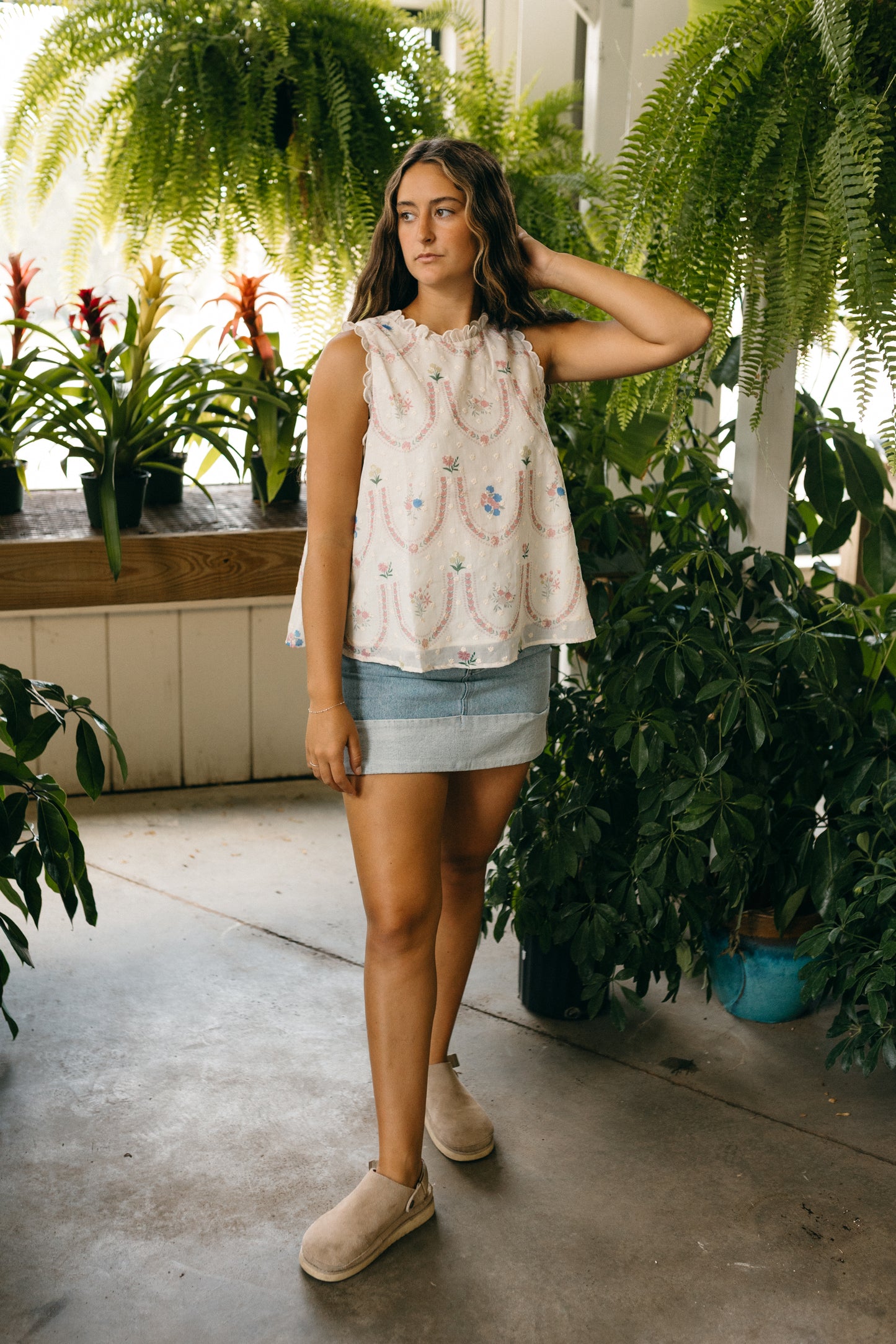 Floral Embroidered Tank