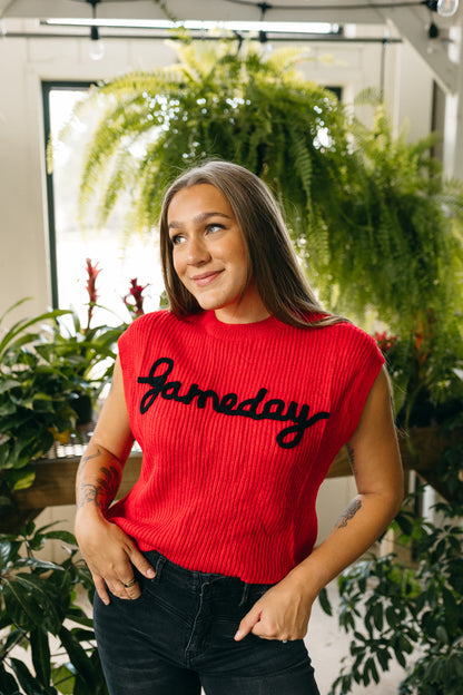Game Day Hand Embroidered Sweater Vest
