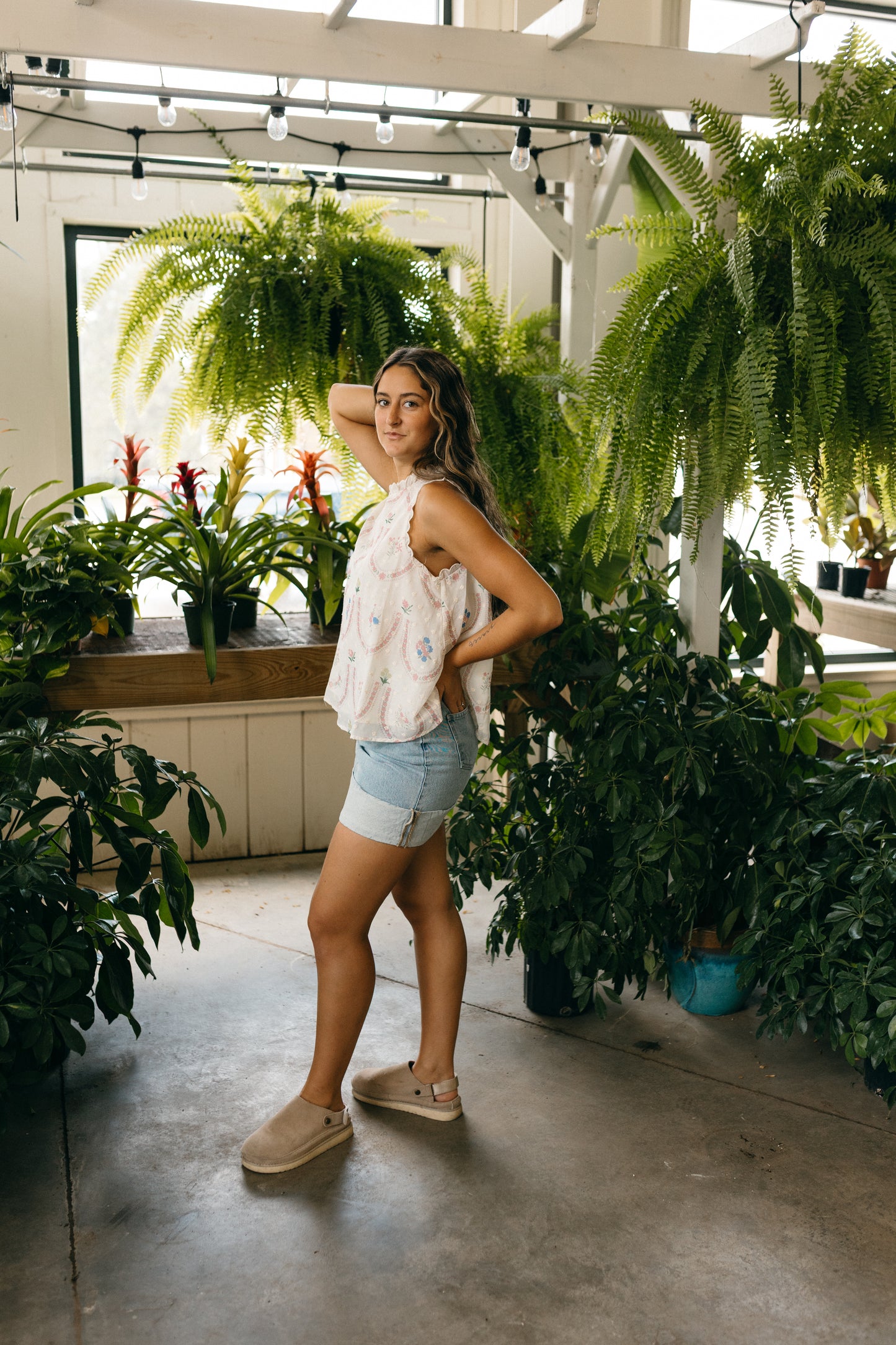Floral Embroidered Tank