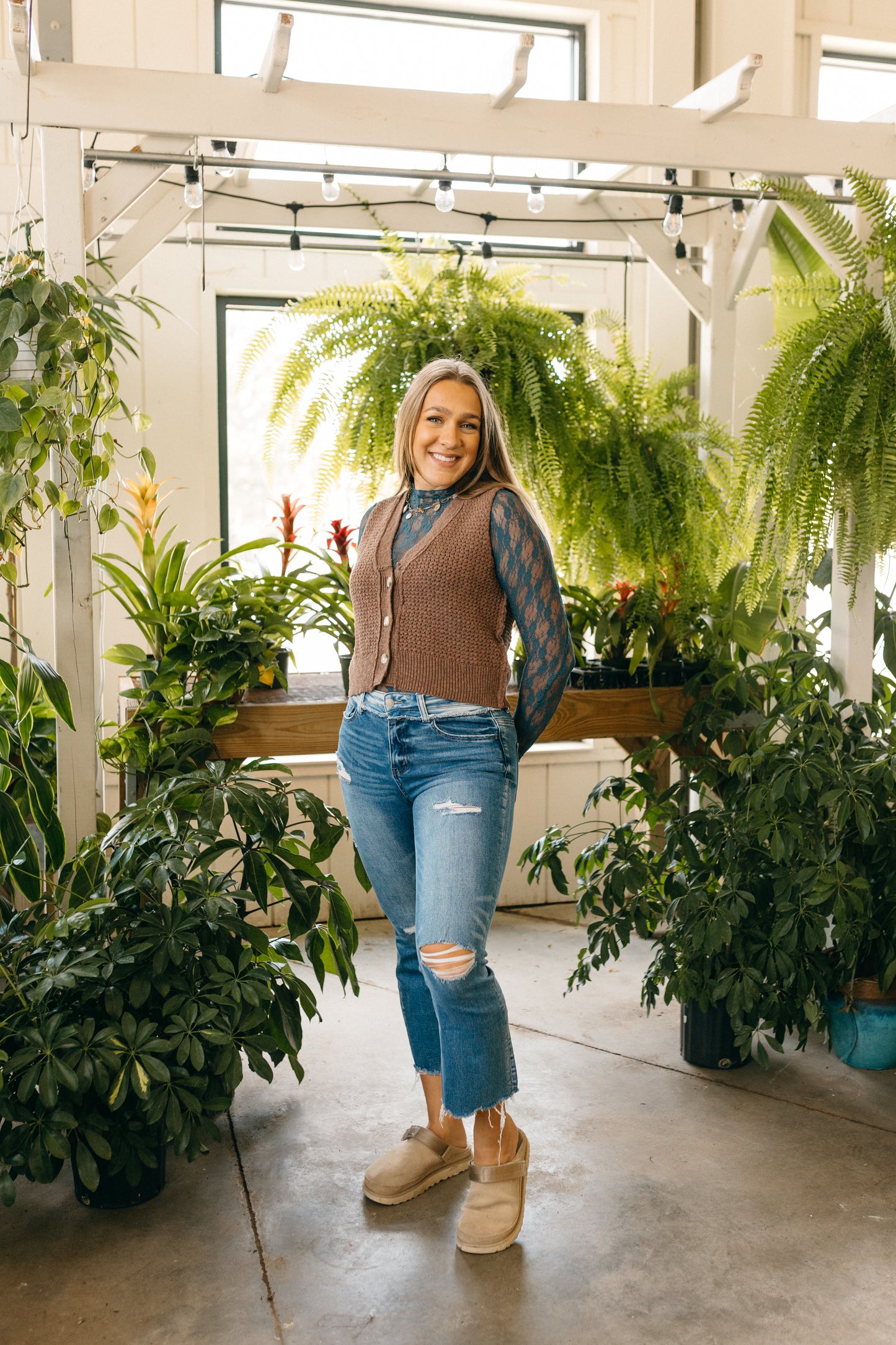 Mocha V-Neck Sweater Vest