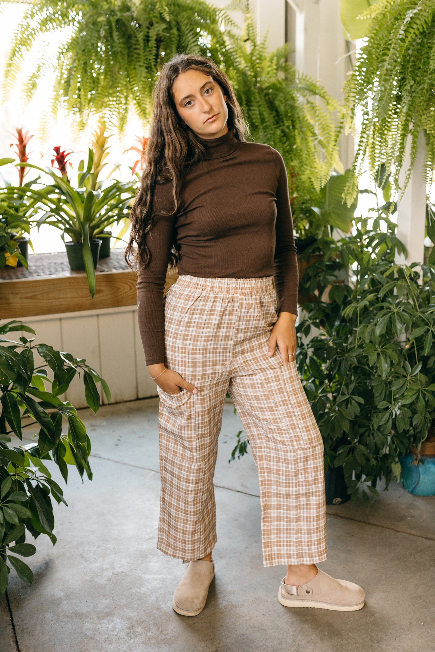 Tan Plaid Pant