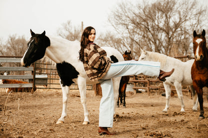 Wide Leg Stripe Jean