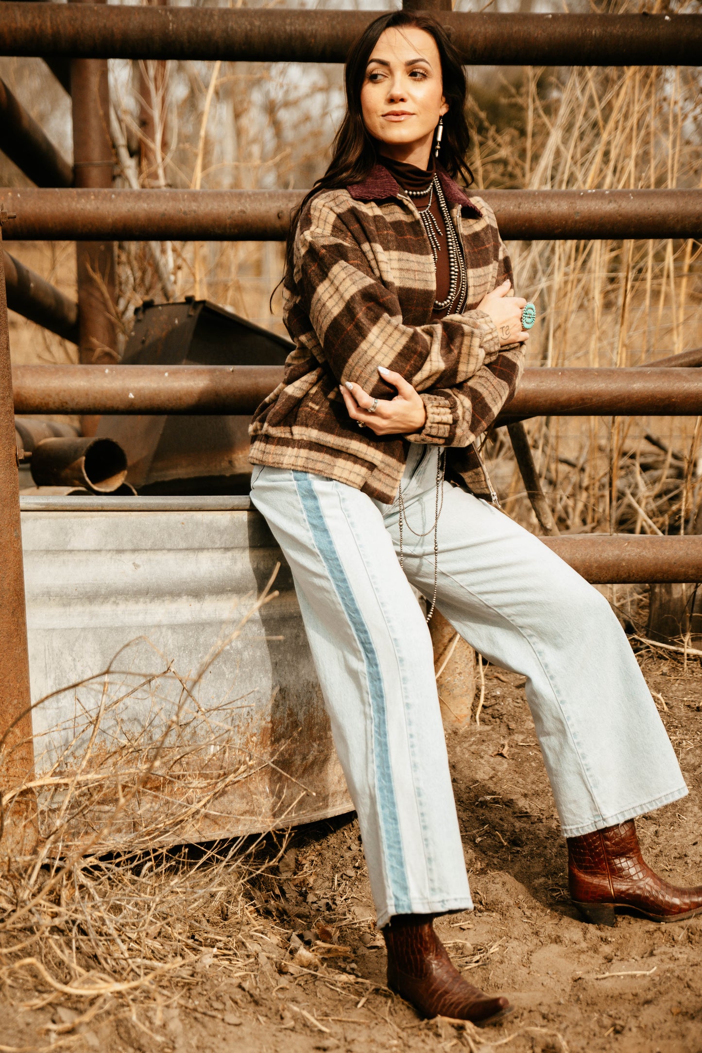 Wide Leg Stripe Jean