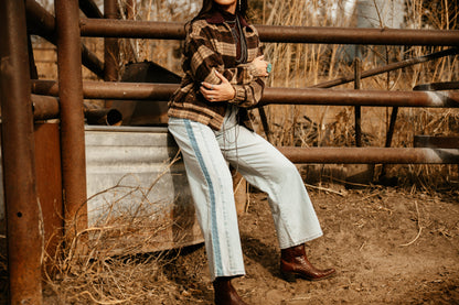 Wide Leg Stripe Jean